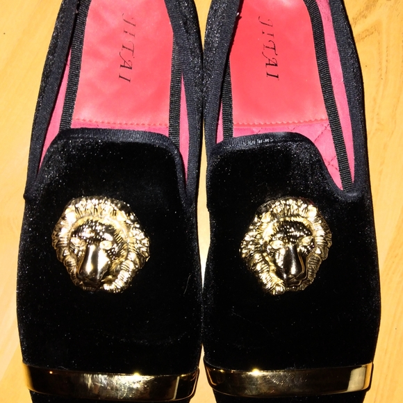 SIZE 11 Black Suede w/ Red Inside Slip-On Jitai Italian Shoes In The Box - Picture 3 of 5